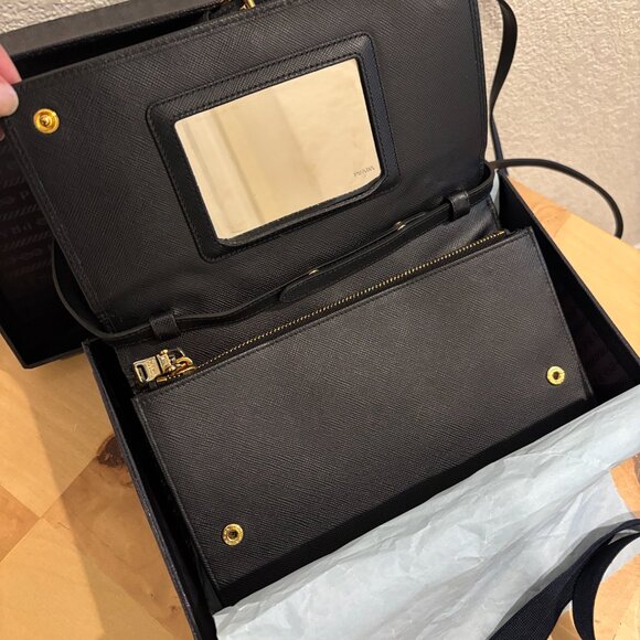 New Prada Saffiano Leather Business Card Wallet With Strap (Certified Authentic) - Picture 7 of 13